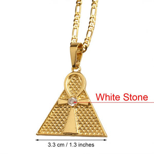 Egyptian Ankh & Pyramid Pendant Necklace - Authenticblkwidow
