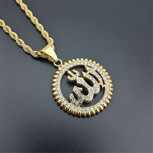 Iced Out Allah (GOD) Pendant Necklace - Authenticblkwidow