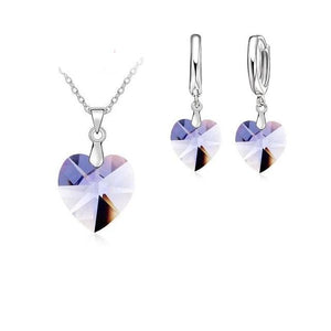 Shining Austrian Crystal Heart Jewelry Set - Authenticblkwidow