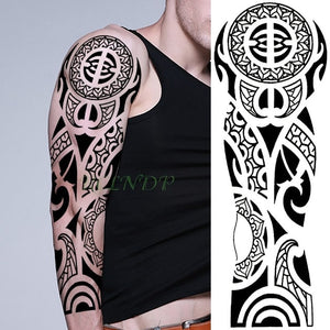 Geometric Design Full Arm Waterproof Temporary Tattoo Sticker - Authenticblkwidow
