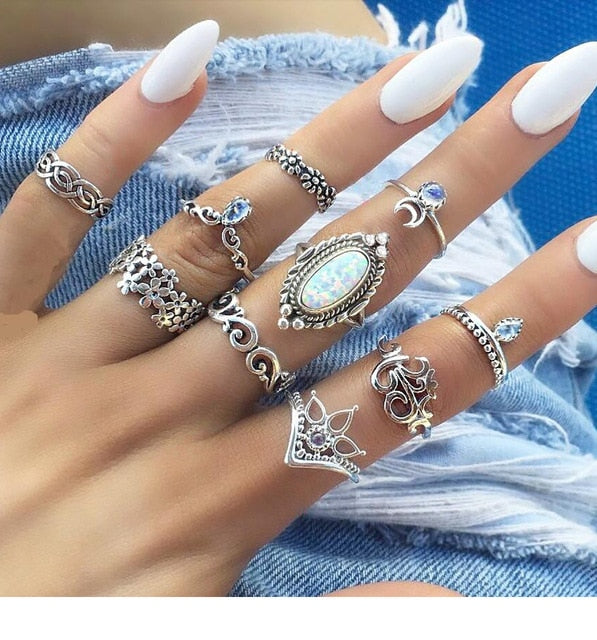 Gorgeous Bohemian Style Multi-Ring Sets - Authenticblkwidow