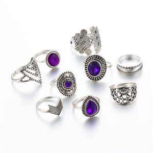 Gorgeous Purple 9 Piece Ring Set - Authenticblkwidow