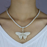 Iced Out Butterfly Necklace - Authenticblkwidow