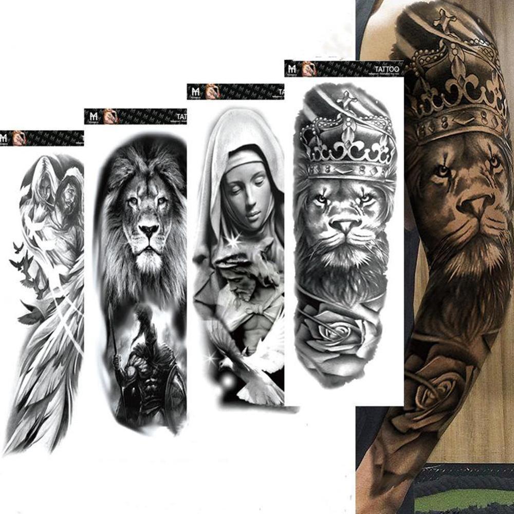 Large Arm Sleeve Lion King Temporary Tattoo - Authenticblkwidow