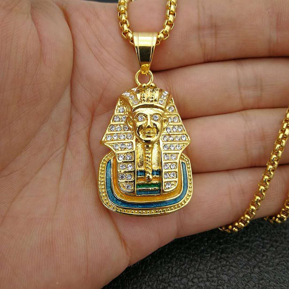 Egyptian Pharaoh Pendant Necklace - Authenticblkwidow