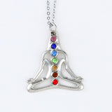 7 Chakra Crystal Beaded Pendant Necklace - Authenticblkwidow