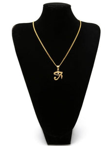 The Eye of Horus Charm Pendant with Cuban Chain - Authenticblkwidow