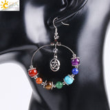 7 Chakra Tree of Life Drop Earrings Women Drop Earrings - Authenticblkwidow