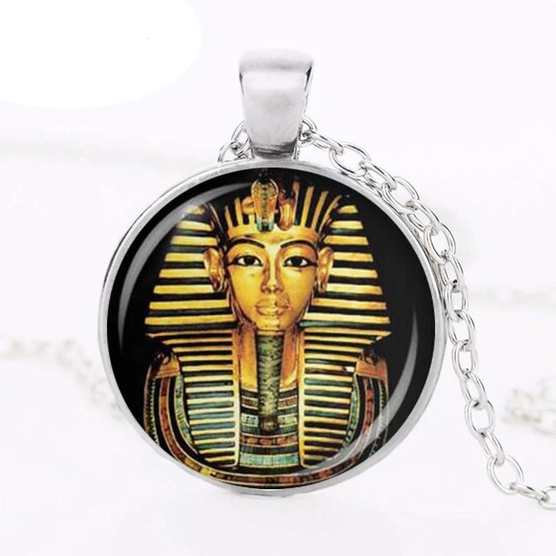Egyptian Pharaoh Glass Dome Pendant Necklace - Authenticblkwidow