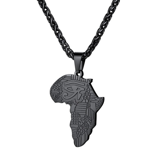 African Map - Eye Of Horus Pendant Necklace - Authenticblkwidow