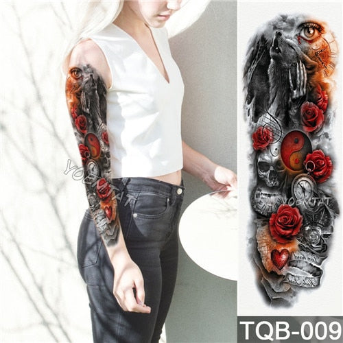 rose tattoo forearm sleeve
