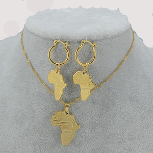 African Map Jewelry sets Necklace and Earrings - Authenticblkwidow
