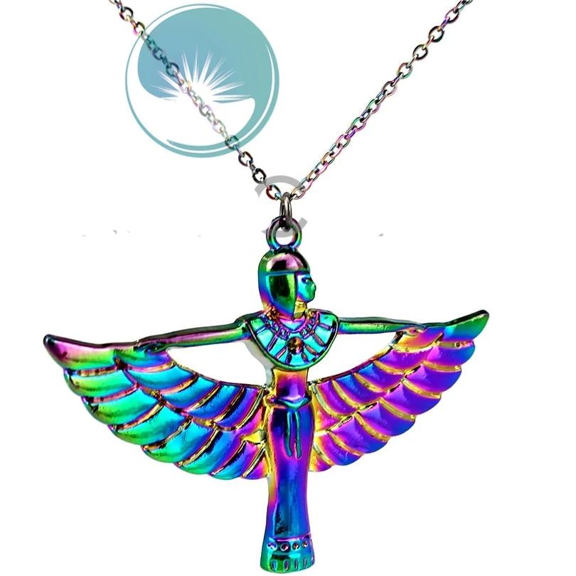 Rainbow Goddess Isis Pendant Necklace - Authenticblkwidow