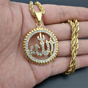 Iced Out Allah (GOD) Pendant Necklace - Authenticblkwidow