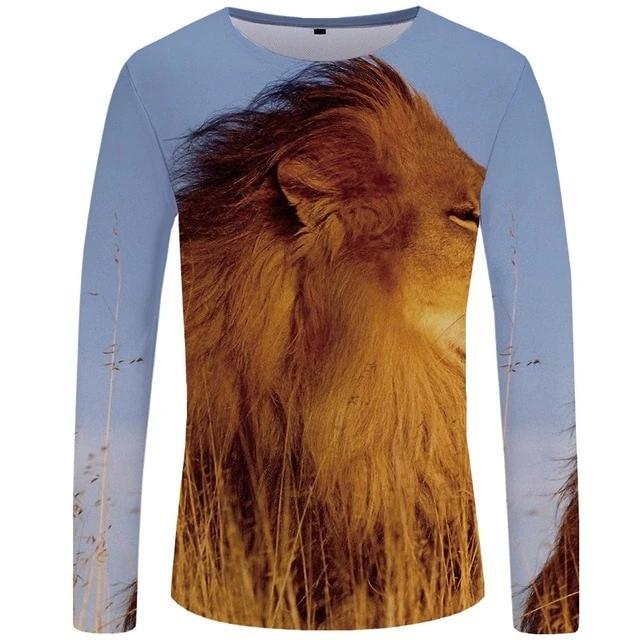 Sensational 3D Lion Long Sleeve Shirt - Authenticblkwidow
