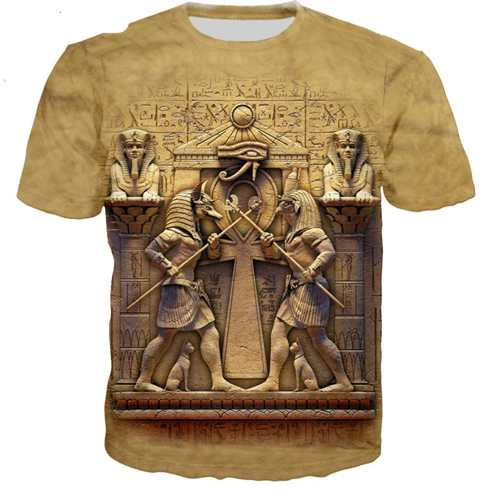 Anubis and Horus Battle 3D Print T shirt - Authenticblkwidow